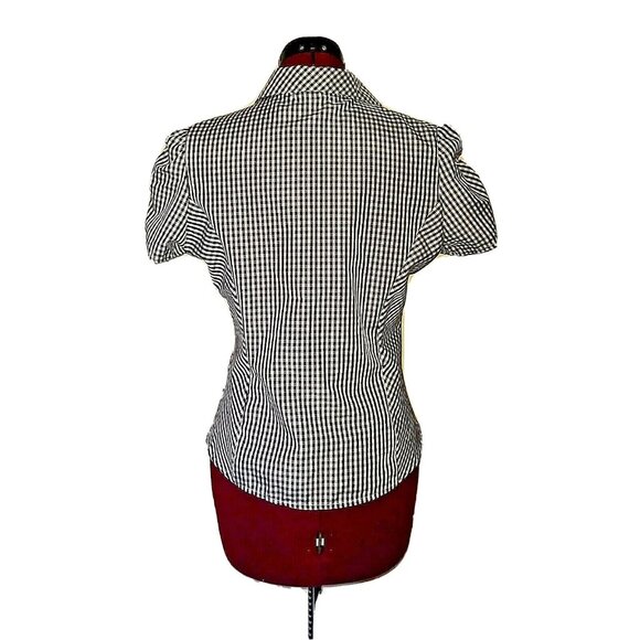 Jon & Anna Blouse Multicolor Women Ruffled Size Medium Button Front - Picture 4 of 7